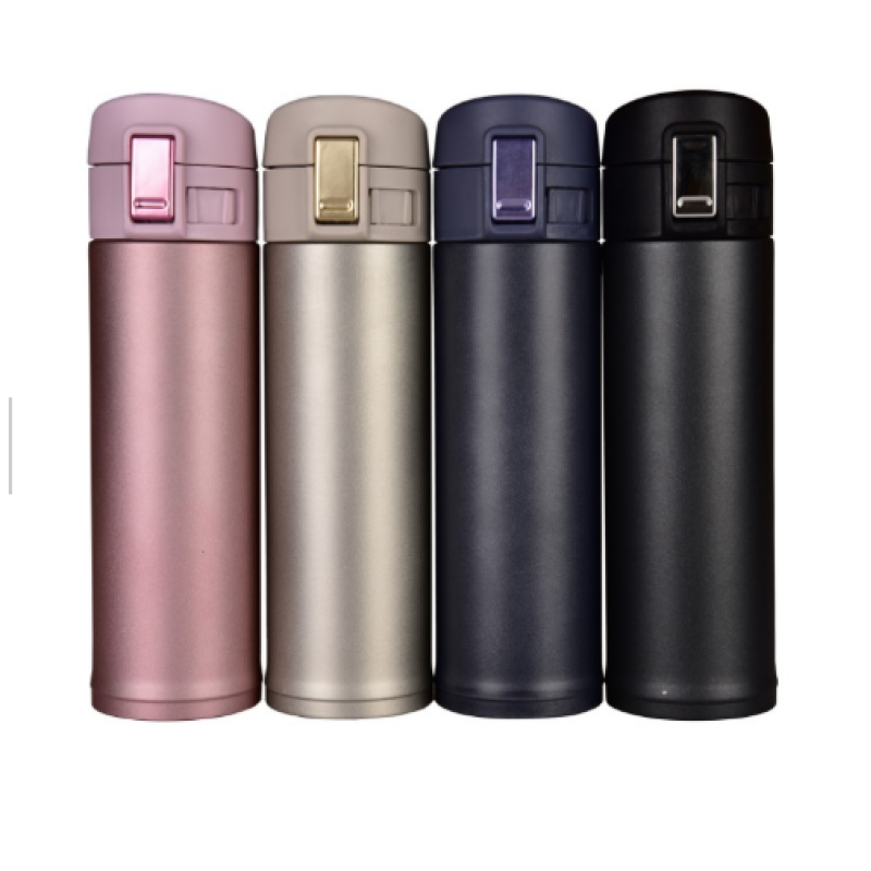 high quality custom logo stainless steel water bottle double wall flask water termos With button cover