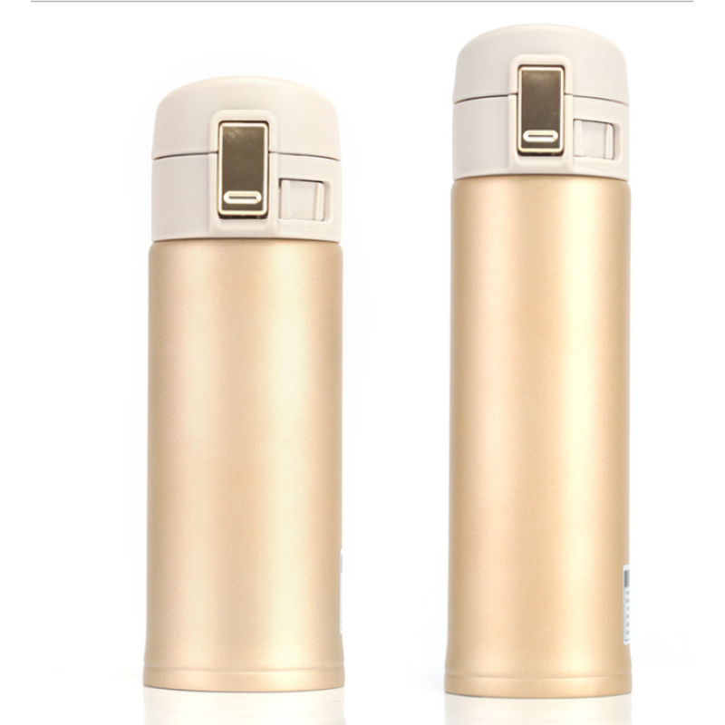 high quality custom logo stainless steel water bottle double wall flask water termos With button cover