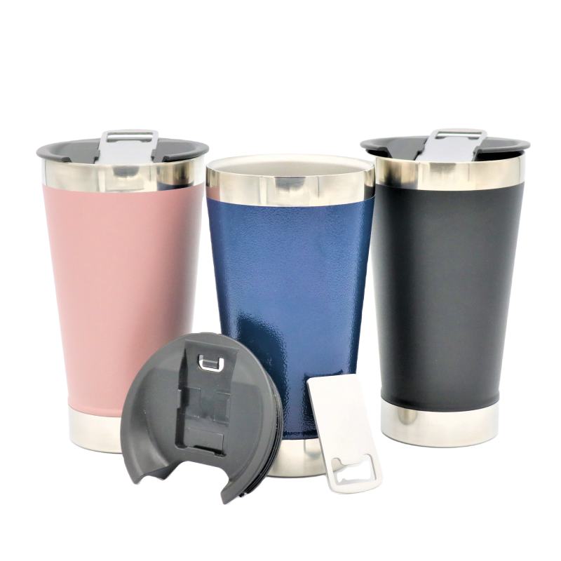Eco friendly 500ml Double Wall Stainless Steel Insulated Vacuum Beer Mug With Bottle Opener Travel Mug