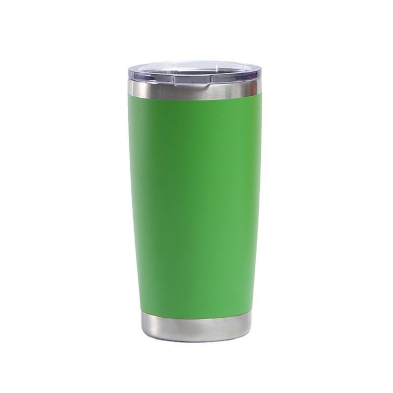 Custom 20oz Color Powder Coated Stainless Steel Water Bottle Double Wall Vacuum Travel Tumbler with Lid