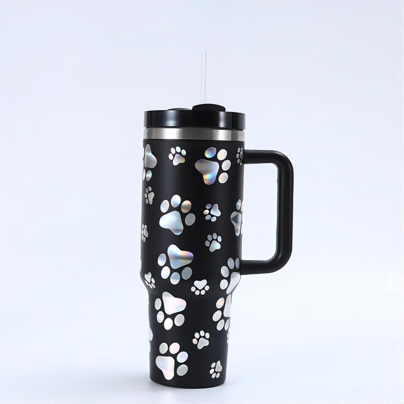 Christmas Design Double Wall Thermos Vacuum Insulated Flask Stainless Steel Water Bottle With Handle Coffee Tumbler