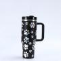 Christmas Design Double Wall Thermos Vacuum Insulated Flask Stainless Steel Water Bottle With Handle Coffee Tumbler