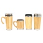 Eco Friendly Stainless Steel Triple Wall Vacuum Flask Insulated With Bamboo sleeve With Bamboo Lid Water Bottle