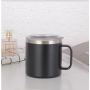 Hot Selling 12oz Sublimation Blanks Double Wall Insulated Beer Coffee Mug With Handle And Glass Lid