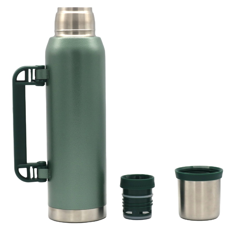 1L High Quality Hammer Coating Stainless Steel Vacuum Flask Double Wall Insulated Thermos with Handle