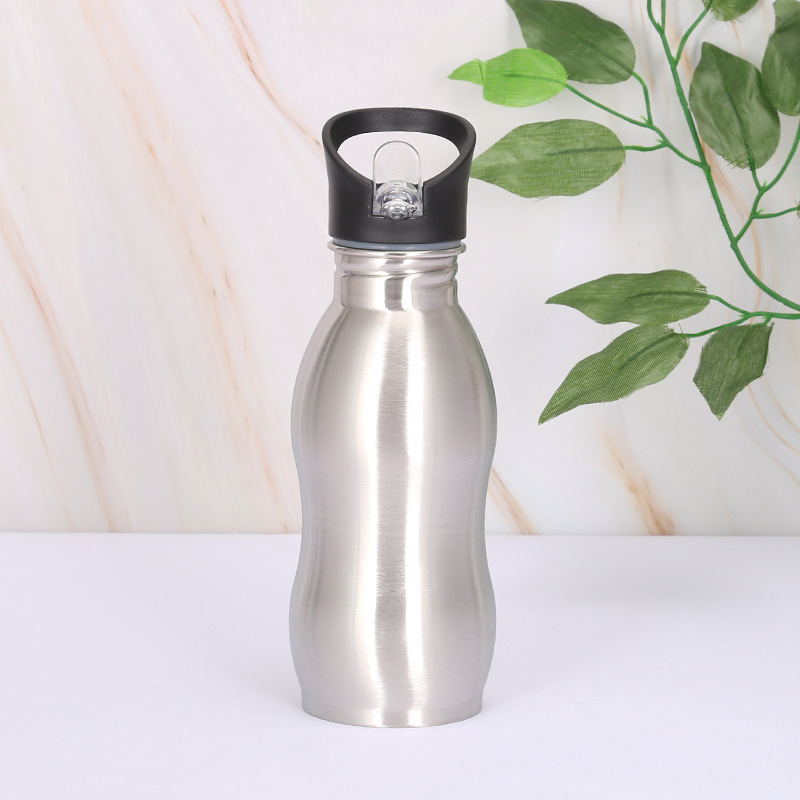 High Quality custom logo insulate stainless steel single wall bottle travel sport bottle tea container flask with straw  lid
