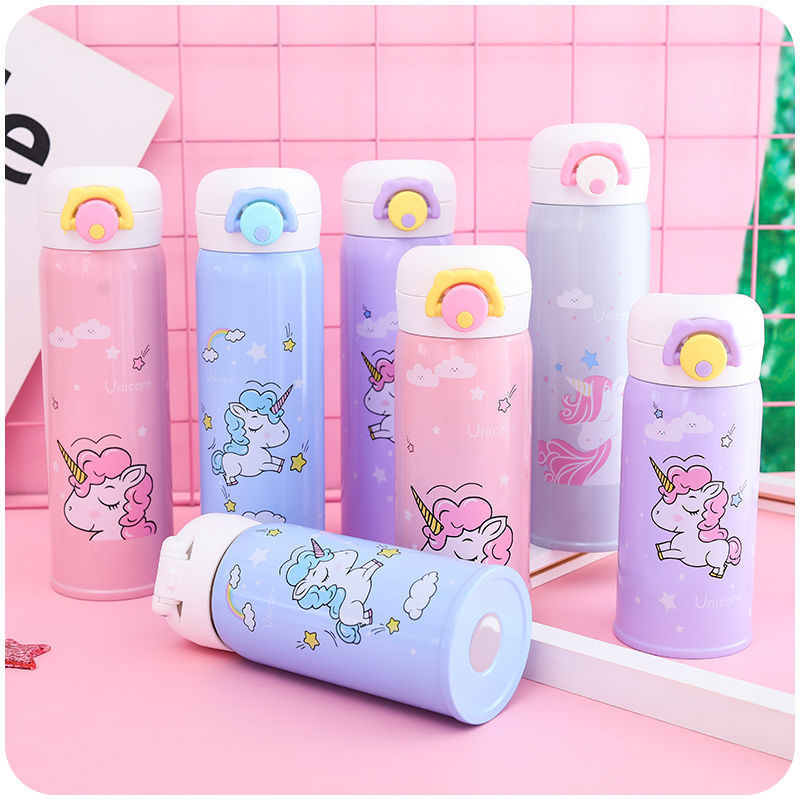 Custom  unique cartoon Label  500ml double wall eco friendly stainless steel water bottle drink bottles for kids