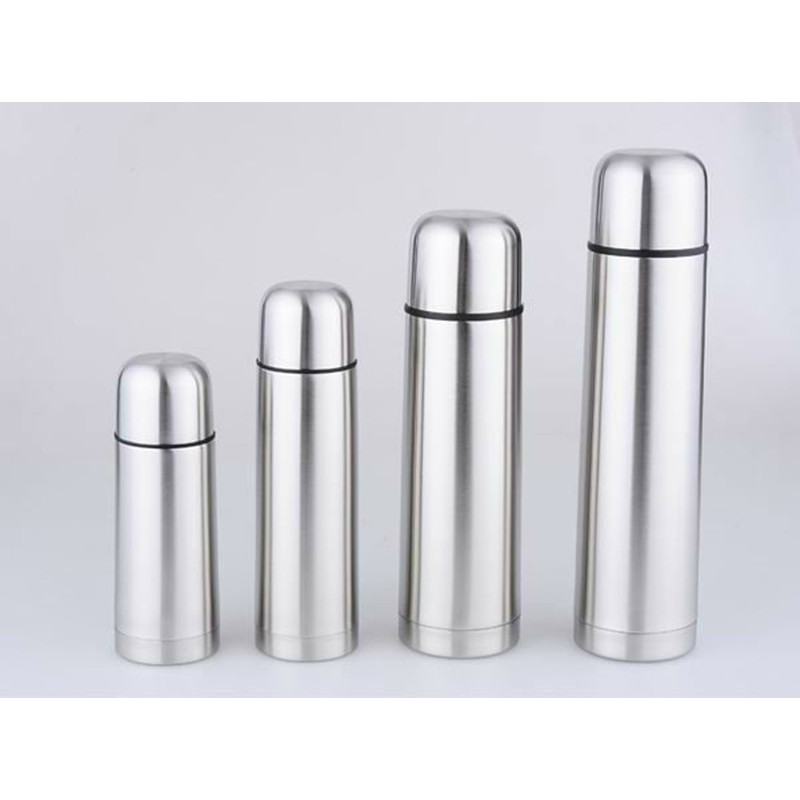 Multiple Sizes Stainless Steel Double Wall Vacuum Flask Insulated Thermos Bullet Shape Water Bottle