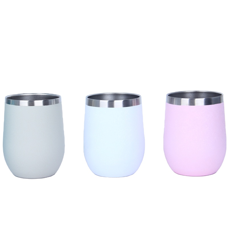 Stainless steel double wall 304 vacuum thermos coffee cup egg-shaped wine cup with lid
