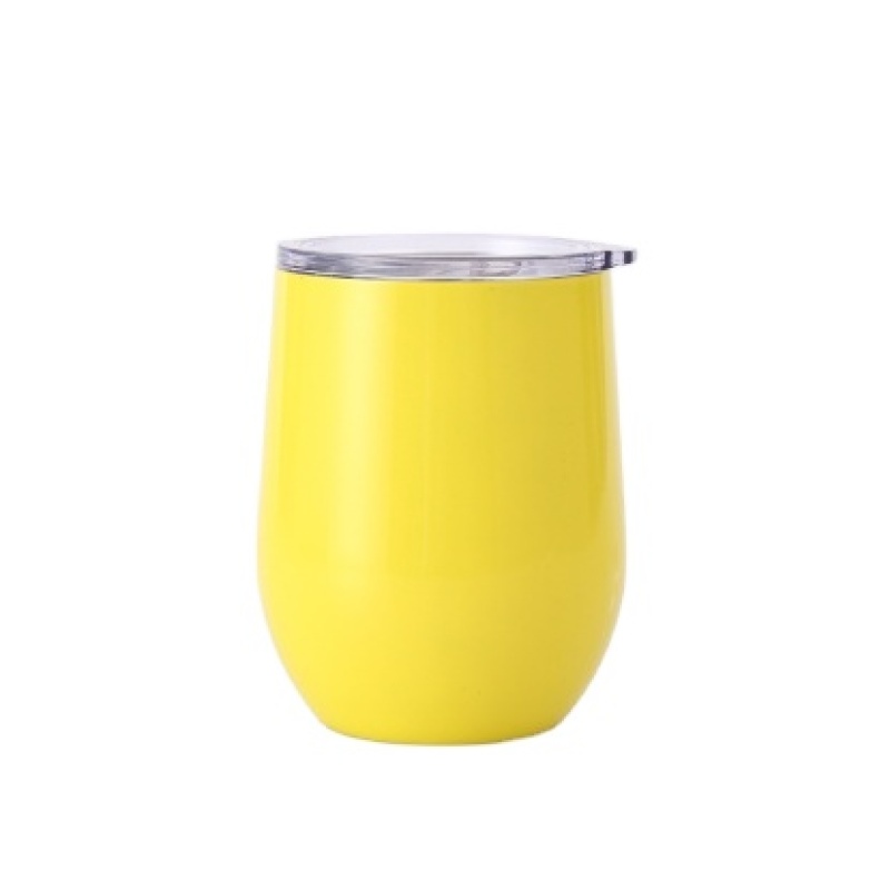 Stainless steel double wall 304 vacuum thermos coffee cup egg-shaped wine cup with lid