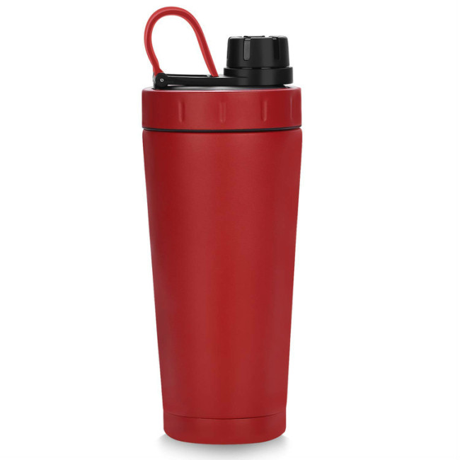 Protein Shaker Cup Patented Stainless Steel Double Wall Vacuum Insulated Protein Flask With Ball For GYM Shaker Water Bottle