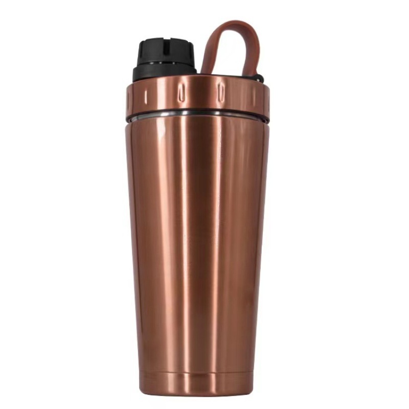 Protein Shaker Cup Patented Stainless Steel Double Wall Vacuum Insulated Protein Flask With Ball For GYM Shaker Water Bottle