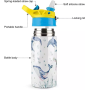 Wholesale 350ml water bottle Vacuum Insulated Thermos Flask Stainless Steel Water Bottle with Straw for Kids