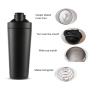 BPA free Stainless Steel Single Wall Sport Flask Protein Shaker Flask With Ball For GYM Water Bottle
