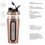 750ML Stainless Steel Single Wall Sport Flask Protein Flask With Blender And visible Window For GYM Shaker Water Bottle