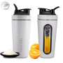 750ML Stainless Steel Single Wall Sport Flask Protein Flask With Blender And visible Window For GYM Shaker Water Bottle