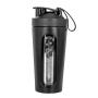 Stainless Steel Single Wall Sport Flask Protein Flask With Blender And visible Window For GYM Shaker Water Bottle
