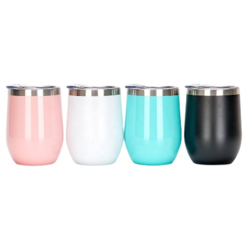 Custom logo 12oz Egg Shape Double Wall Mugs Eco-friendly Stainless Steel Custom tumbler