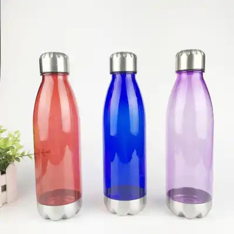 Hot sale 680 ml  tritan food grade material BPA-free plastic Cola-shaped water bottle