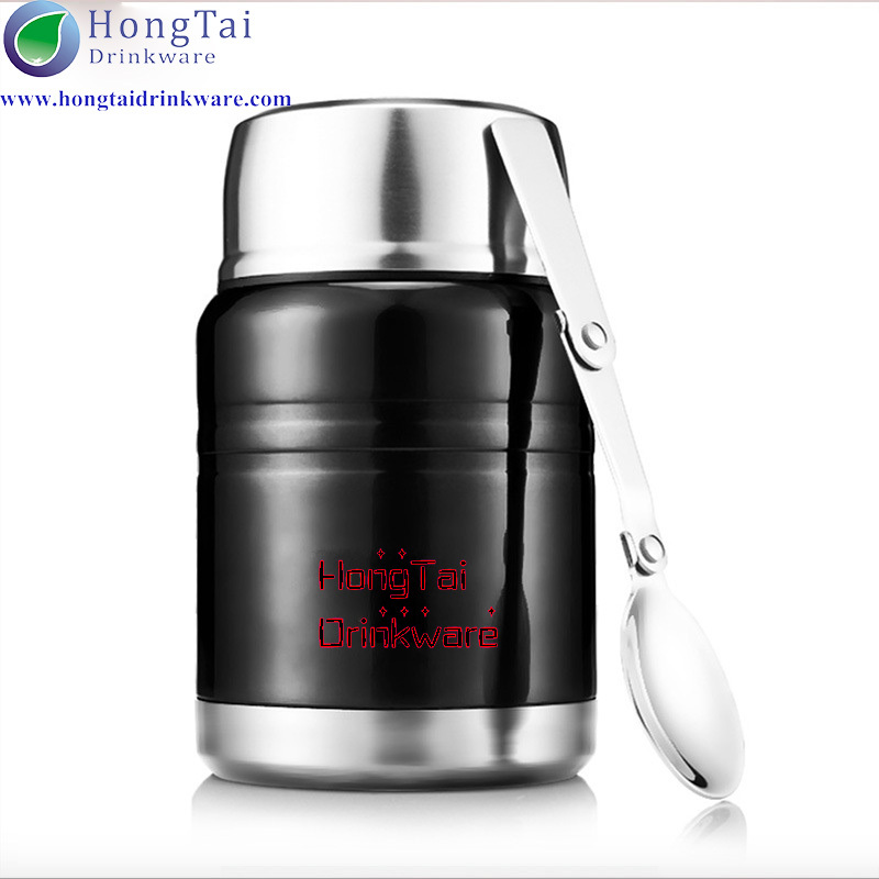 Eco Friendly Metal Wide Vacuum Storage Stainless Steel Thermos Food Graded Insulated Custom Lunch Box With Spoon