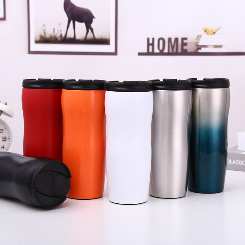 High quality tumbler steel coffee mug water bottle double wall vaccum tumbler with flip lid