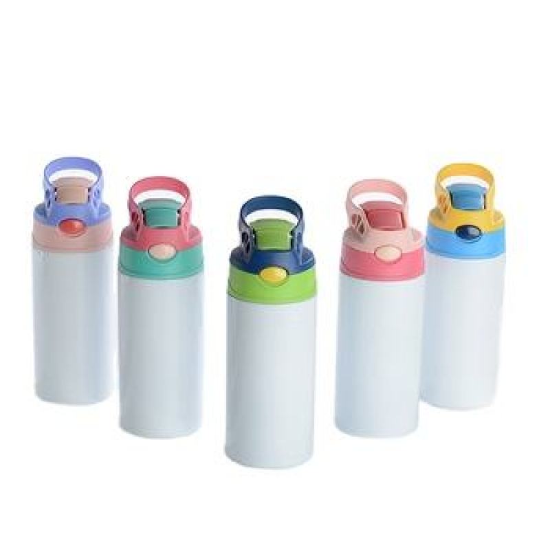 12oz Eco Friendly Stainless Steel Baby Toddler Tumbler Flip Lid Sublimation Straight Sippy Cups for Kids with Straw
