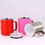Hot Selling 12 Oz Triple Wall Ceramic Liner Custom Vacuum Insulated Travel Tumbler With Handle