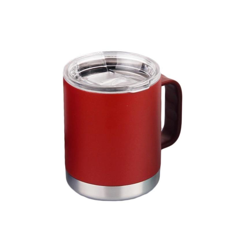 Hot Selling 12 Oz Triple Wall Ceramic Liner Custom Vacuum Insulated Travel Tumbler With Handle