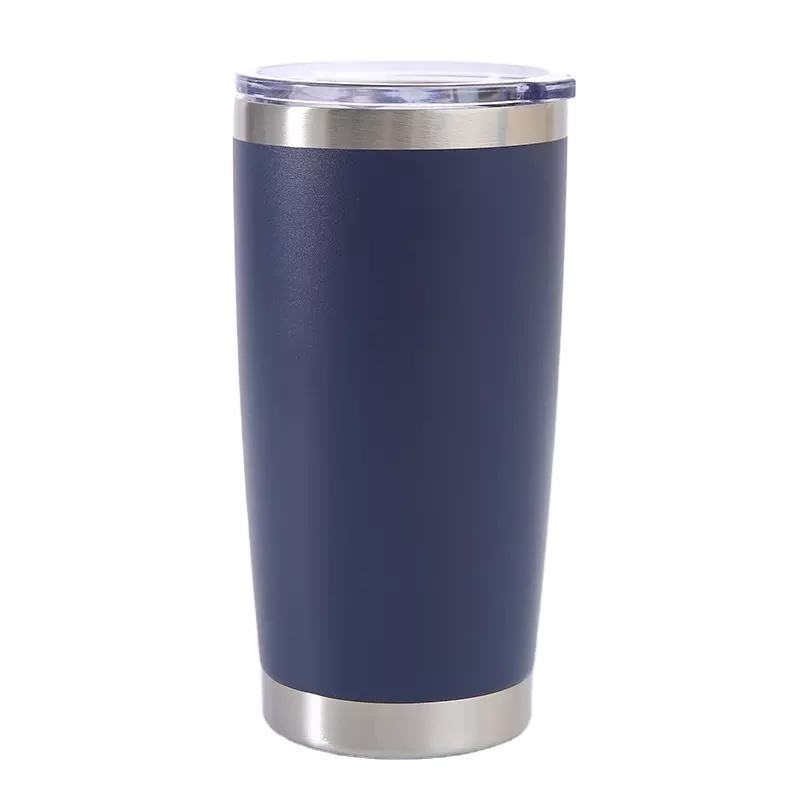 Hot Selling Eco-Friendly 20oz Powder Coated Tumblers Double Wall Stainless Steel Travel Coffee Mug with Lid