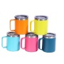 Eco Friendly Double Wall Insulated Vacuum Flasks Beer Mug With Handle Lid Stainless Steel Travel Mug
