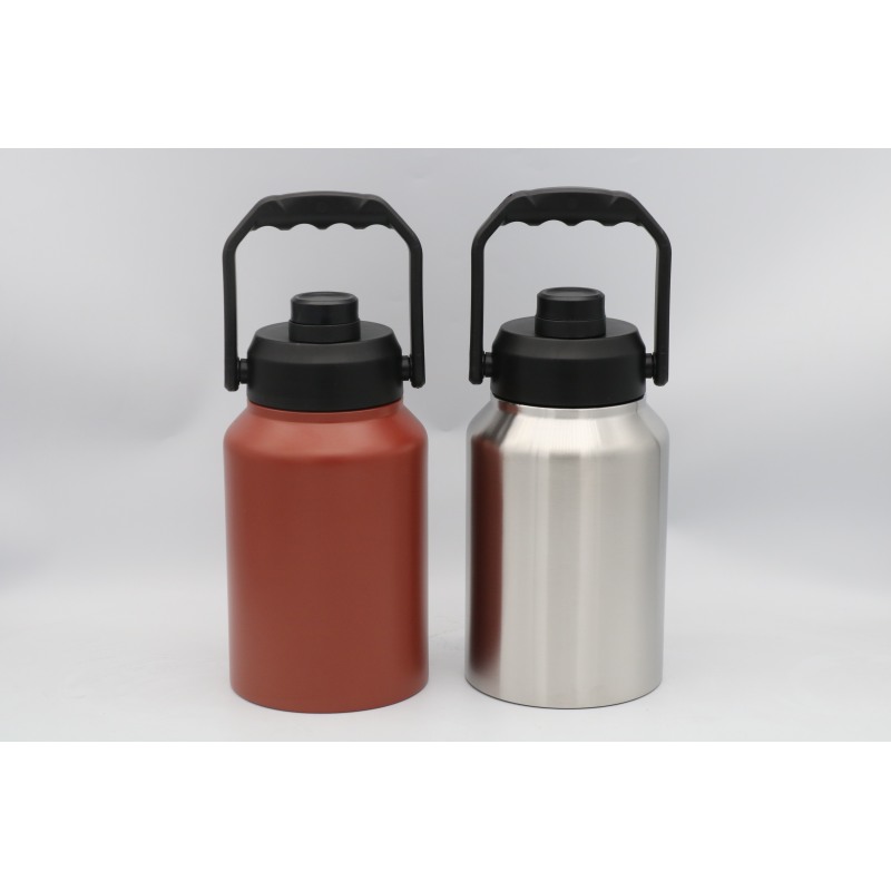 64oz 18/8 Stainless Steel Thermos Flask Vacuum Insulated Sport Water Bottle With Handle Lid Water Jug