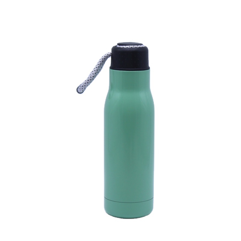 high quality large capacity insulate stainless steel sport watwer bottle double wall travel flask with handle lid