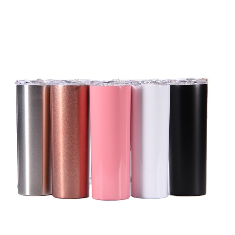 Hot Selling Skinny Stainless Steel Color Changing Thermos Bottle Insulated Flasks Vacuum Mug Straight Tumbler