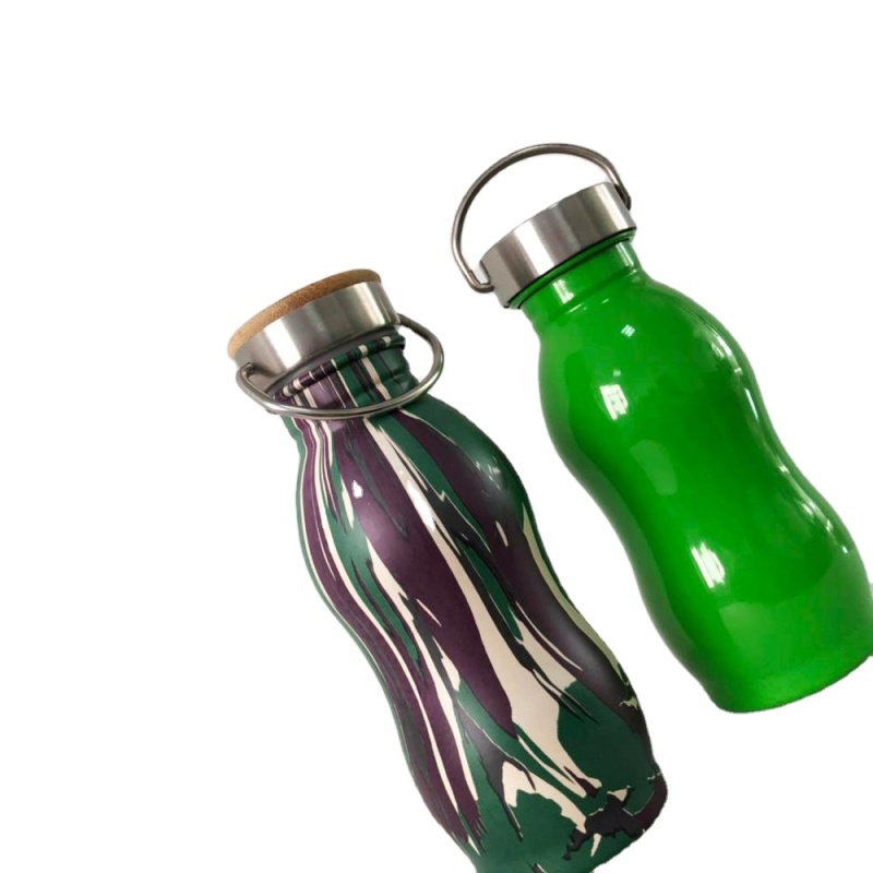 500ml gourd shaped stainless steel bottle with PP and plastic  lid