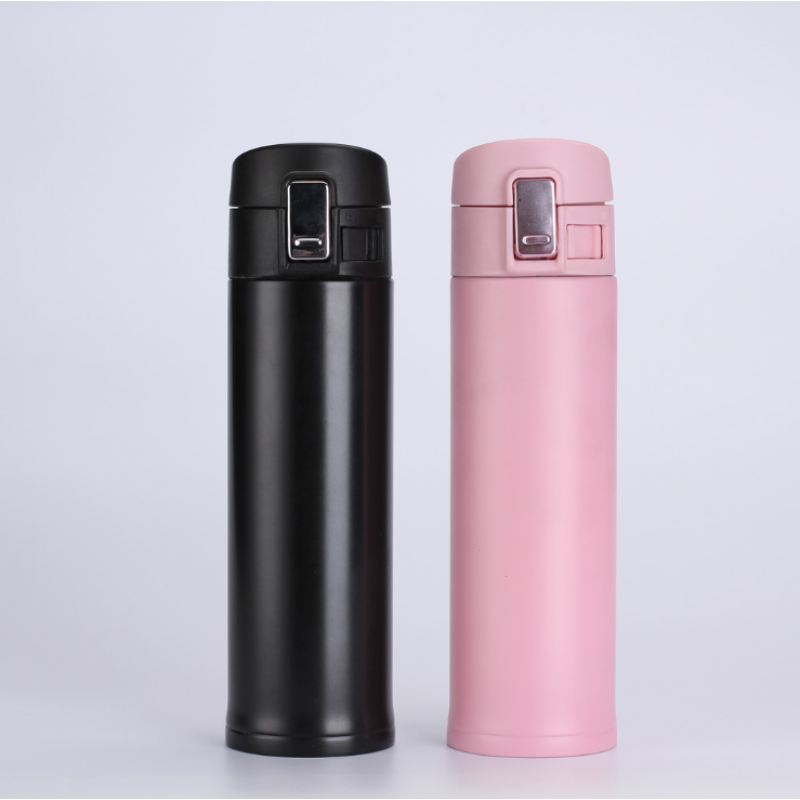 Portable spring cover cup Stainless steel insulated cup stainless steel 304 double-layer vacuum cup