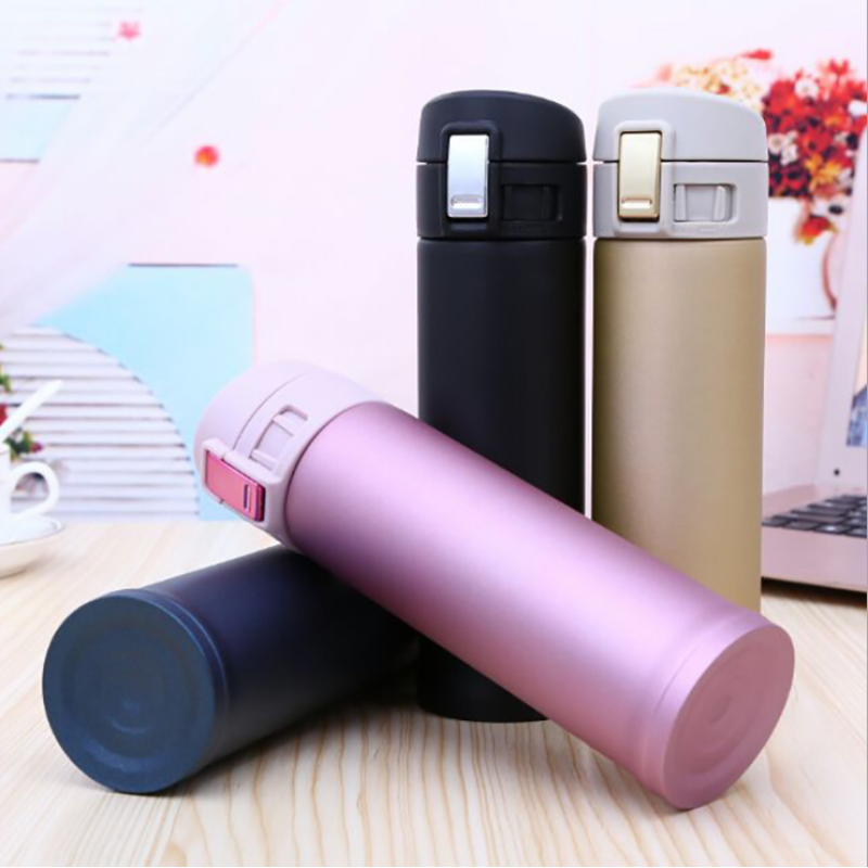 Portable spring cover cup Stainless steel insulated cup stainless steel 304 double-layer vacuum cup