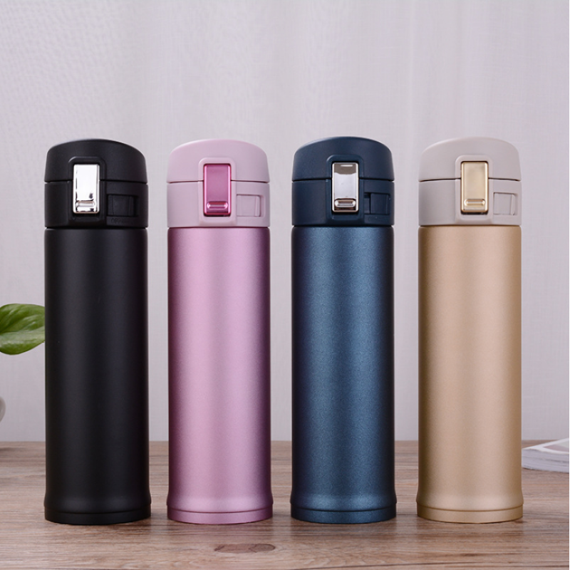 Portable spring cover cup Stainless steel insulated cup stainless steel 304 double-layer vacuum cup
