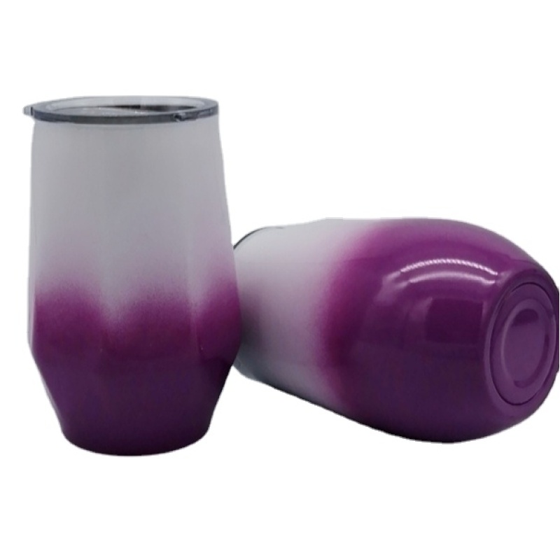 12oz double insulated stainless steel cone egg cup with lid