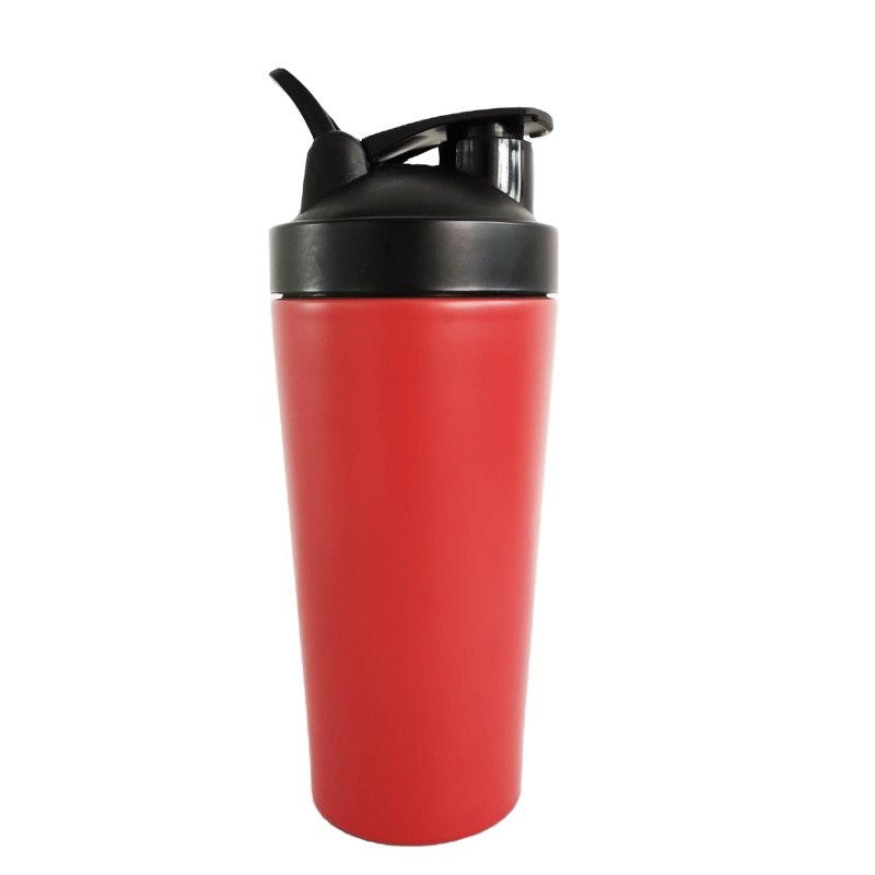Custom Logo Single Wall Stainless Steel Vacuum Flasks Gym Protein Shaker Bottle