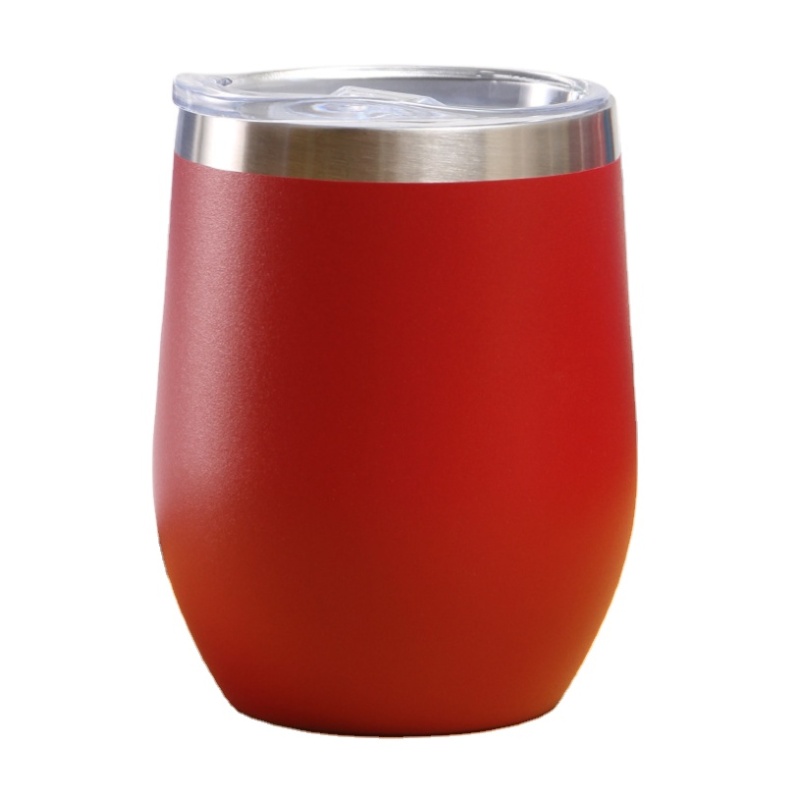 12oz Stainless Steel Egg Tumbler Shape Wine Tumbler Mugs Insulated Thermal Coffee Mug