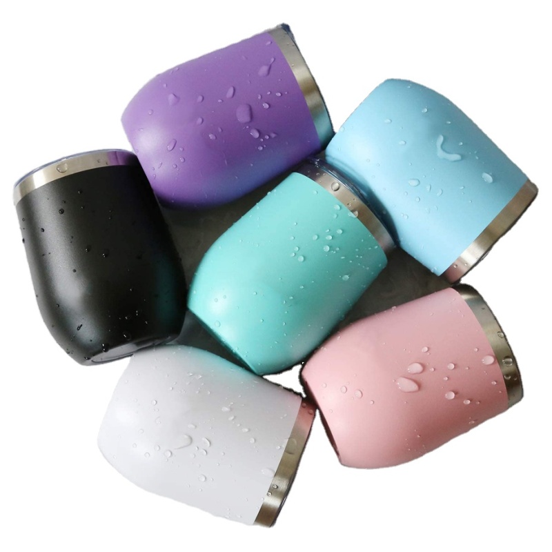 12oz Stainless Steel Egg Tumbler Shape Wine Tumbler Mugs Insulated Thermal Coffee Mug