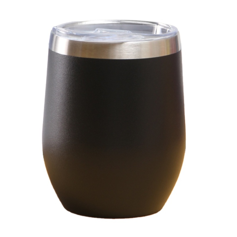 12oz Stainless Steel Egg Tumbler Shape Wine Tumbler Mugs Insulated Thermal Coffee Mug