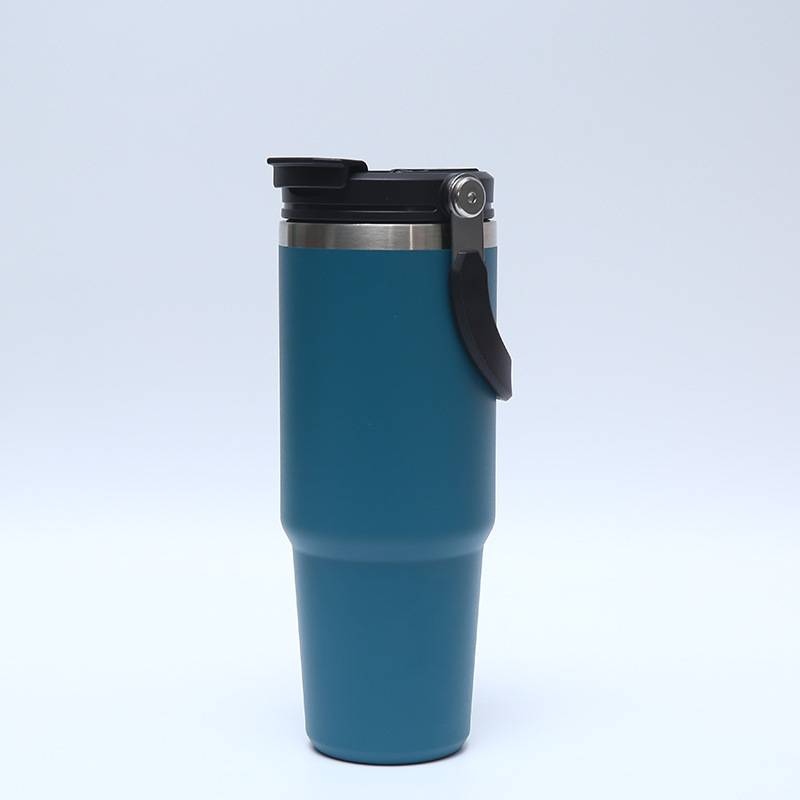 BPA Free Double Wall Thermos Vacuum Insulated Flask Stainless Steel Travel Mug With Handle Lid Coffee Tumbler