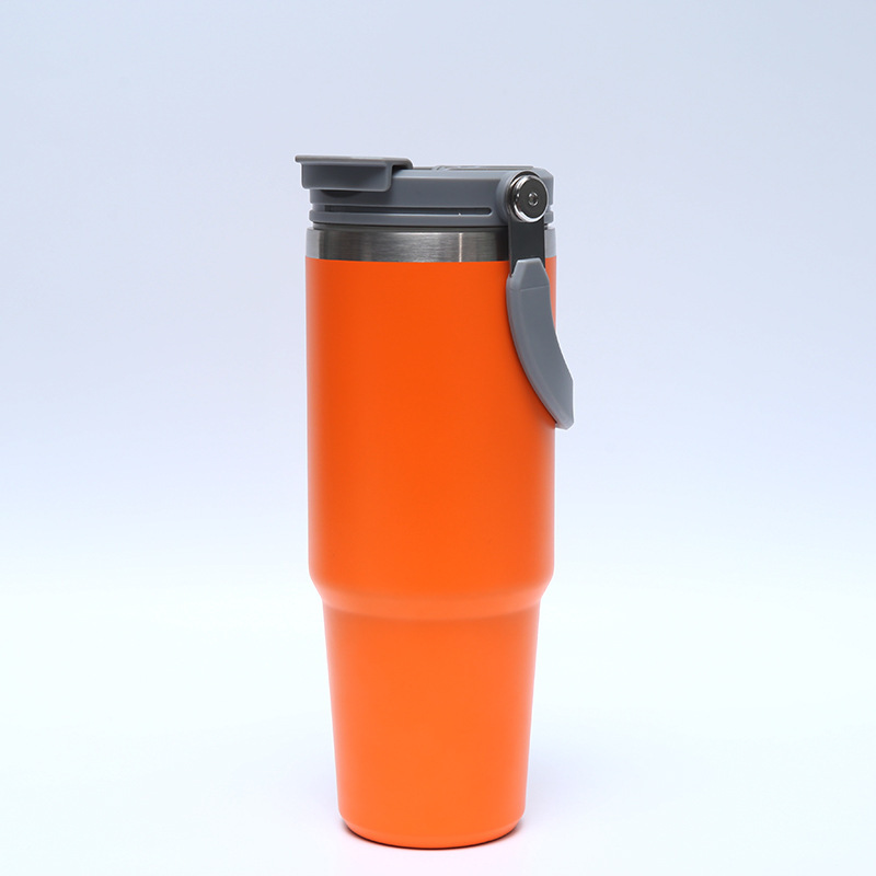 BPA Free Double Wall Thermos Vacuum Insulated Flask Stainless Steel Travel Mug With Handle Lid Coffee Tumbler