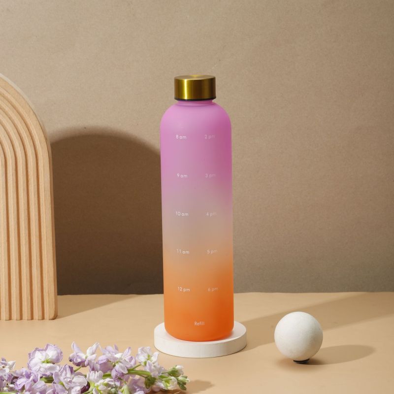 1000ml Cheap Transparent Plastic Water Bottle With Gradient Color Outdoor Gym Sports Water Bottle