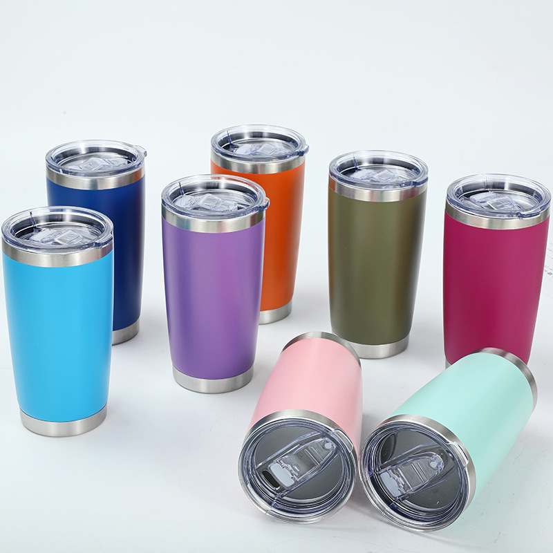 Customizable Wholesale 20oz 30oz Double Wall Stainless Steel Travel Coffee Wine Mug Tumbler Cup With Straw Custom Logo