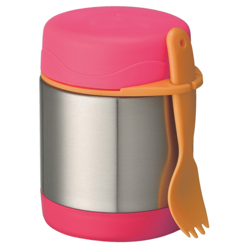 Custom Cartoon Design Vacuum Insulated lunch Box Children's Food Jar With Spoon
