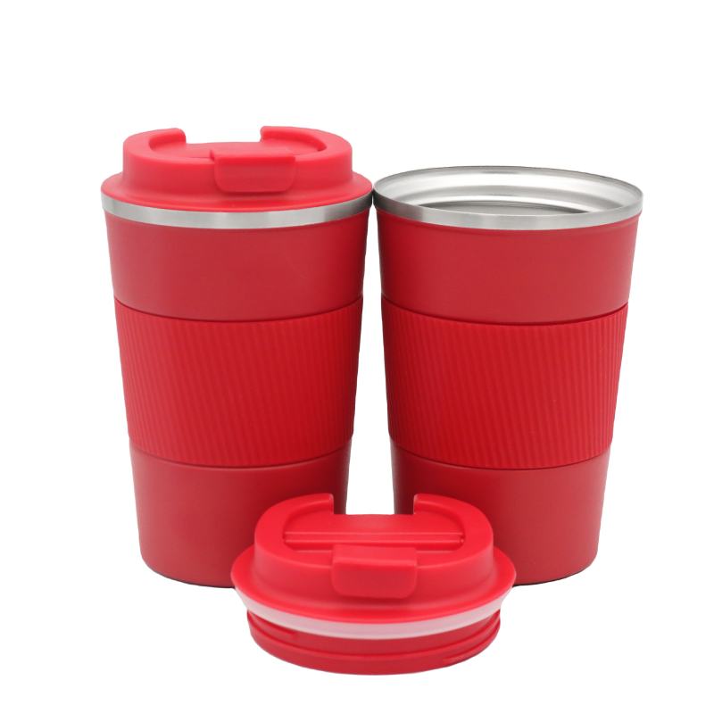 Hot Selling Stainless Steel Double Wall Insulated Coffee Travel Mug With Silicone Sleeve For Ice Drink & Hot Beverage