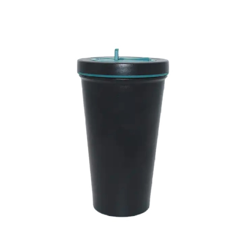 Factory direct 500ml double stainless steel vacuum insulated coffee cup with straw lid