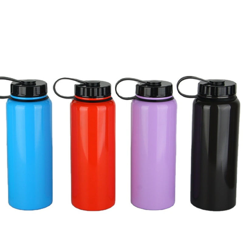 Custom Logo stainless steel insulated vacuum flasks with wide mouth water bottle Fashion stainless steel sports bottle